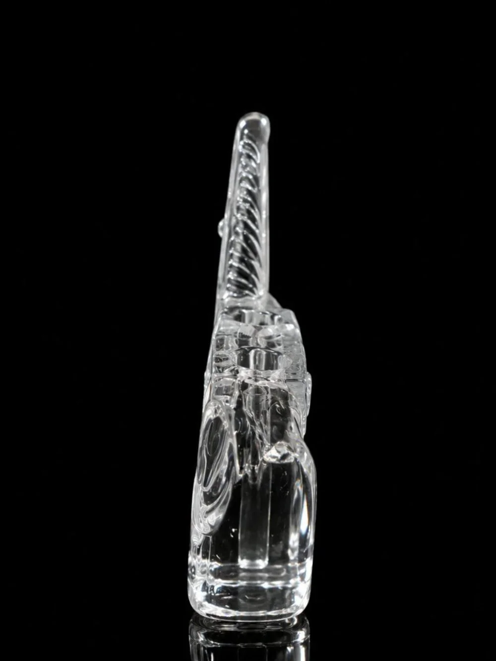 Kosta Boda Bertil Vallien Clear Glass Horse Candle Holder Sculpture Sweden 10.5